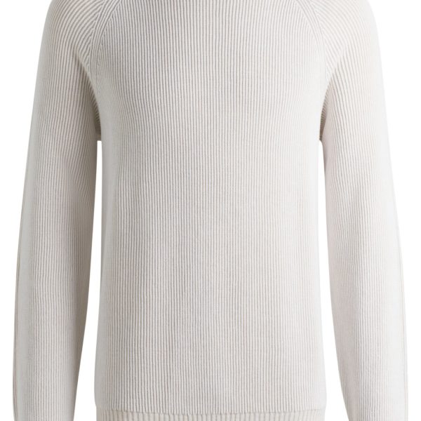 Pull en coton et lin en maille à rayures – Hugo Boss