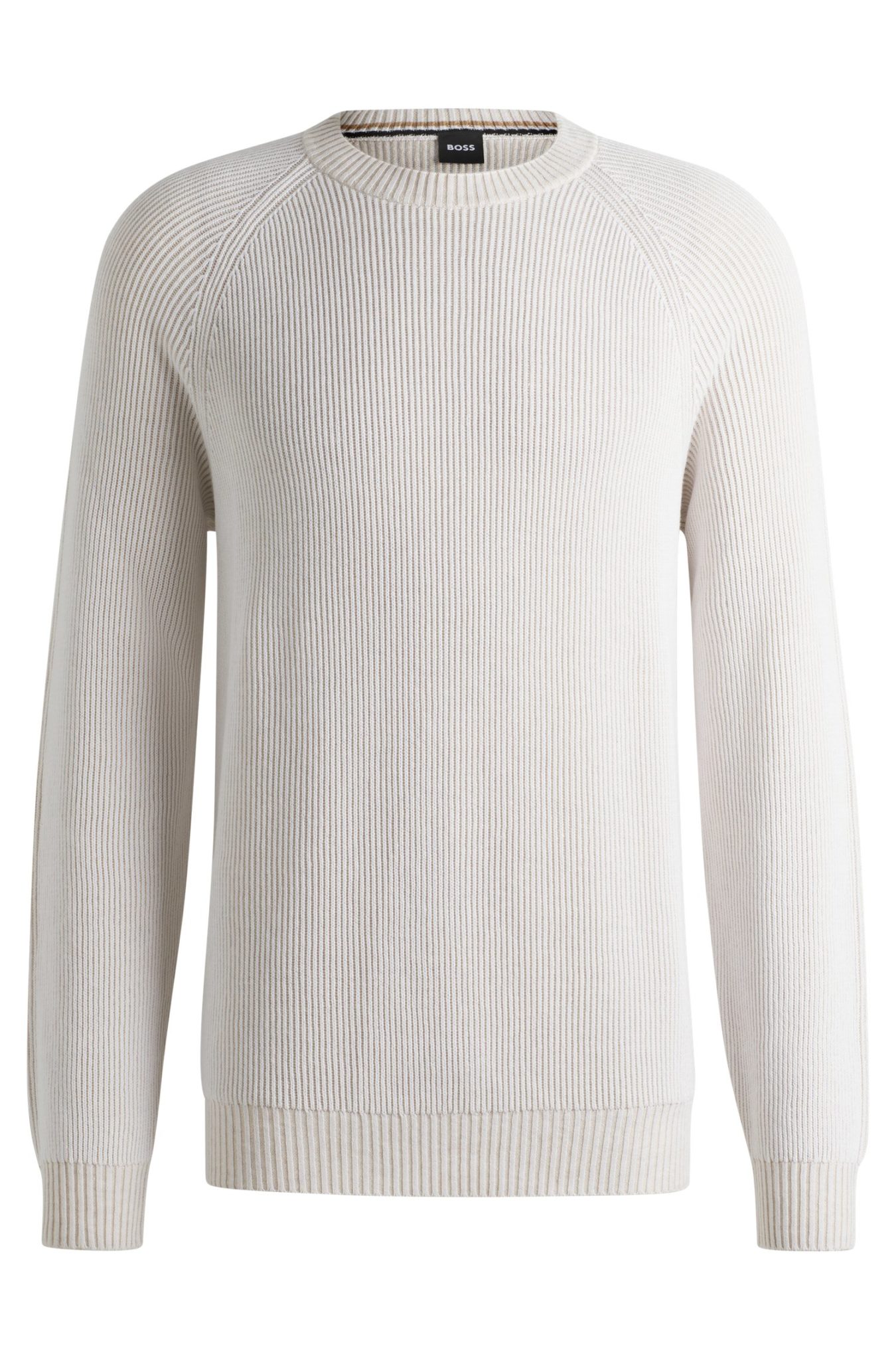 Hugo Boss Pull en coton et lin en maille à rayures