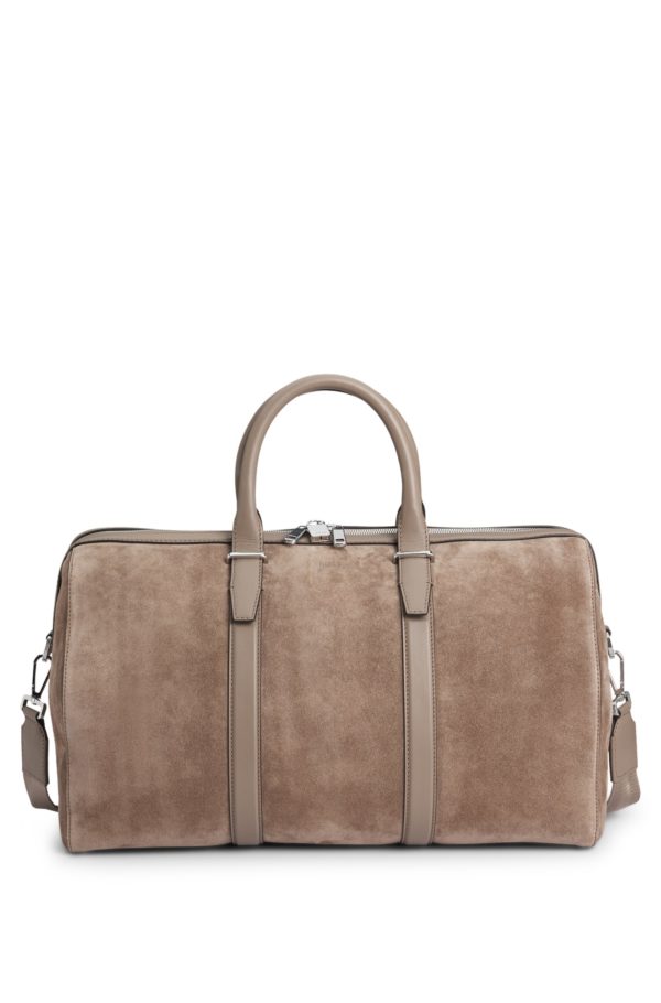 Hugo Boss Sac de voyage en cuir suédé avec finitions en cuir lisse