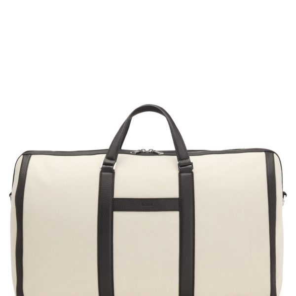 Hugo Boss Sac de voyage en toile avec finitions en cuir