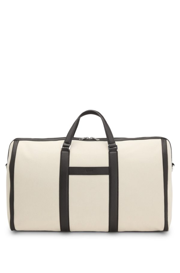 Hugo Boss Sac de voyage en toile avec finitions en cuir