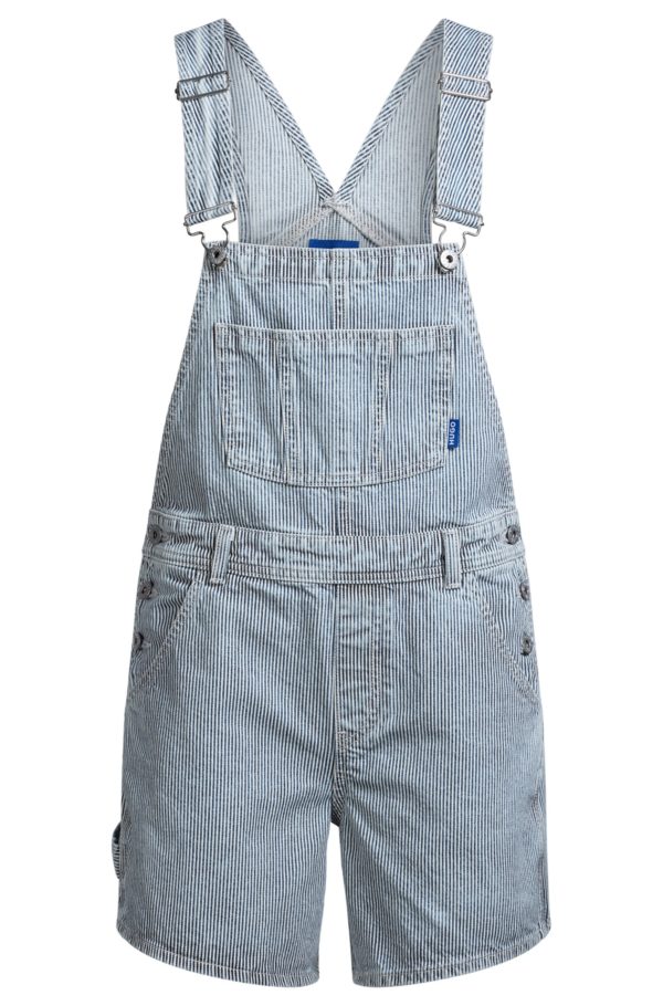 Hugo Boss Salopette courte en denim bleu à rayures