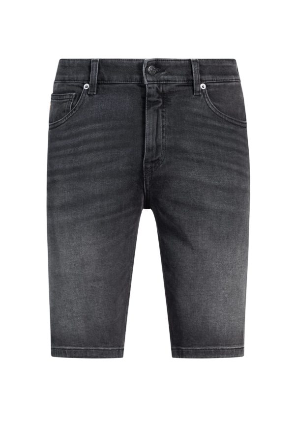 Hugo Boss Short Slim Delaware en denim stretch noir confortable