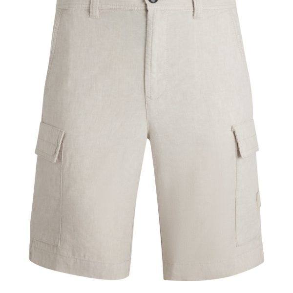Hugo Boss Short cargo Regular en lin mélangé