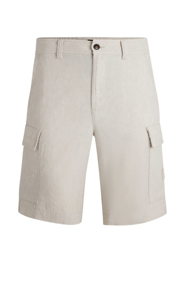 Hugo Boss Short cargo Regular en lin mélangé