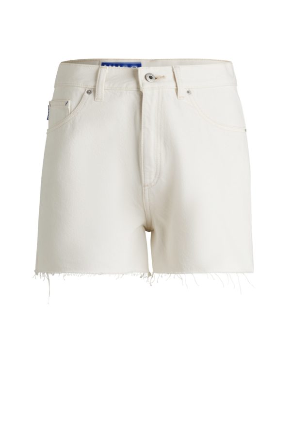Hugo Boss Short en denim écru à base brute