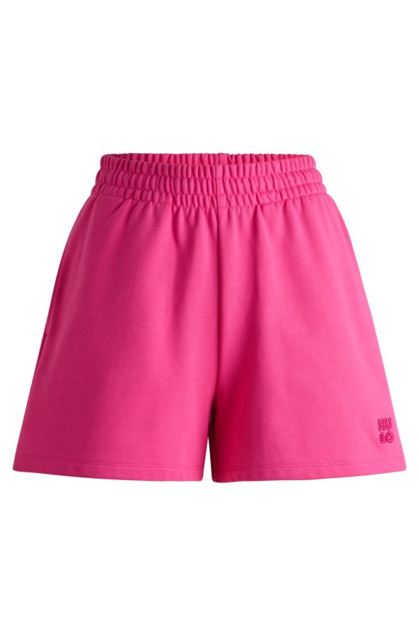 Hugo Boss Short en molleton de coton avec logo brodé