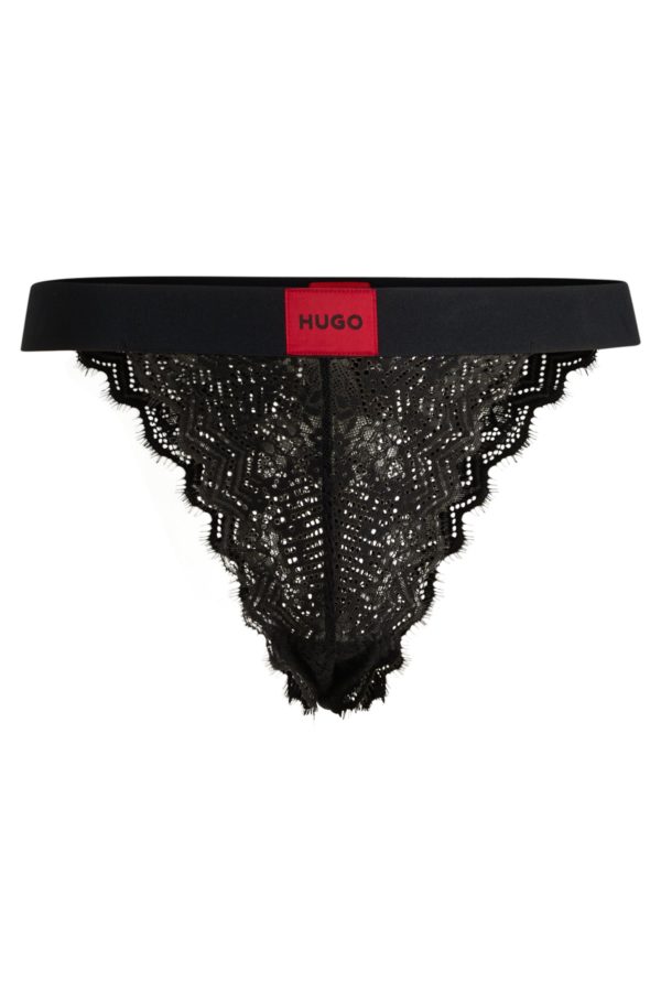 Hugo Boss Slip en dentelle stretch avec taille logotée