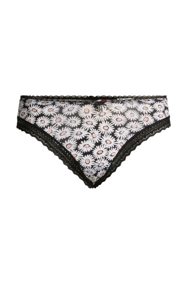 Hugo Boss String à imprimé marguerites avec finitions en dentelle