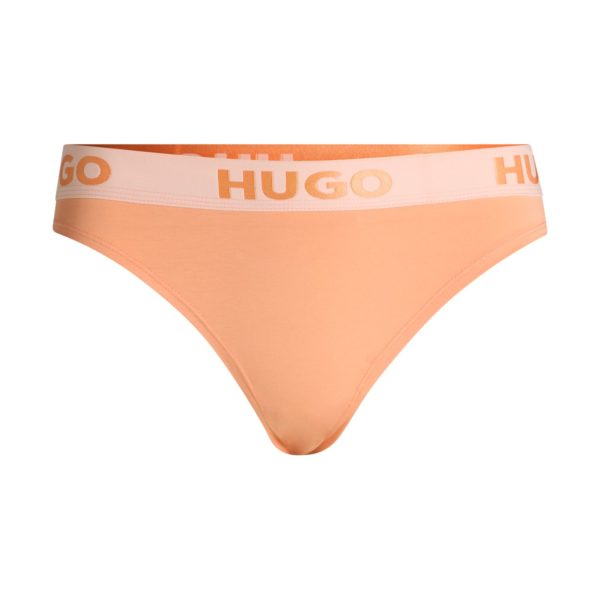 Hugo Boss String en coton stretch avec taille logotée