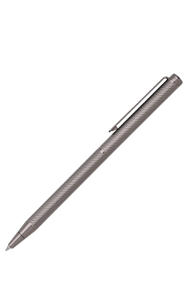 Hugo Boss Stylo à bille en métal bruni à motif gravé