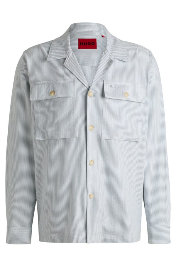Hugo Boss Surchemise Oversize en coton Oxford mélangé à rayures