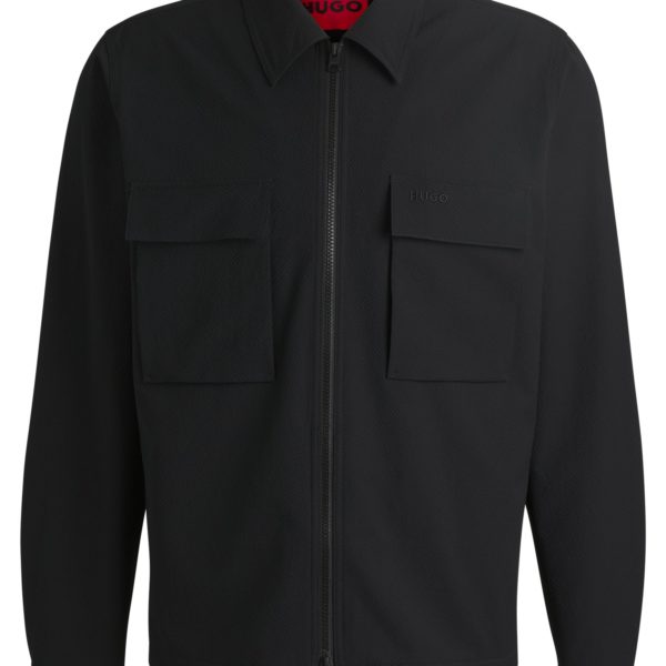 Hugo Boss Surchemise Oversize en seersucker déperlant