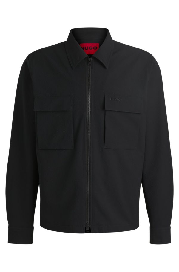 Hugo Boss Surchemise Oversize en seersucker déperlant