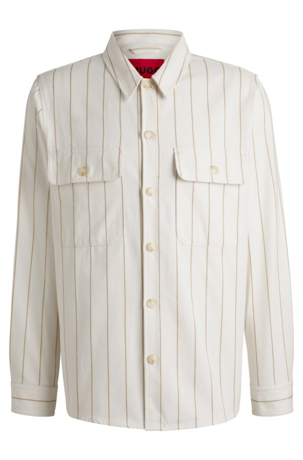 Hugo Boss Surchemise oversize en coton Oxford à rayures