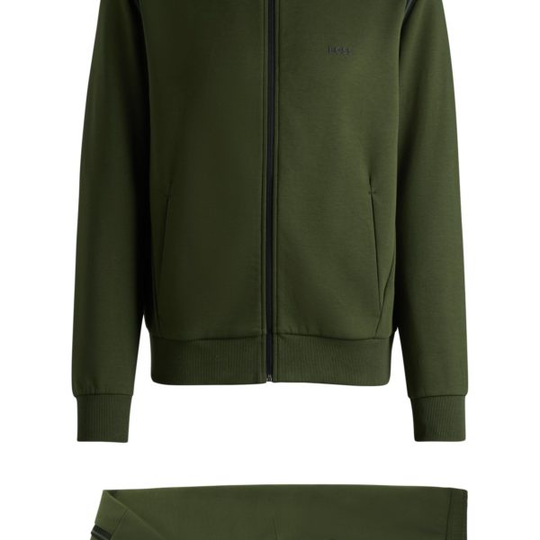 Hugo Boss Ensemble de survêtement Regular en coton stretch avec empiècements à rayures