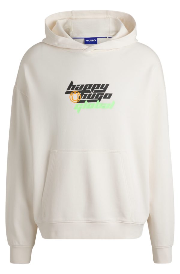 Hugo Boss Sweat à capuche Oversize en molleton de coton avec logo Happy HUGO