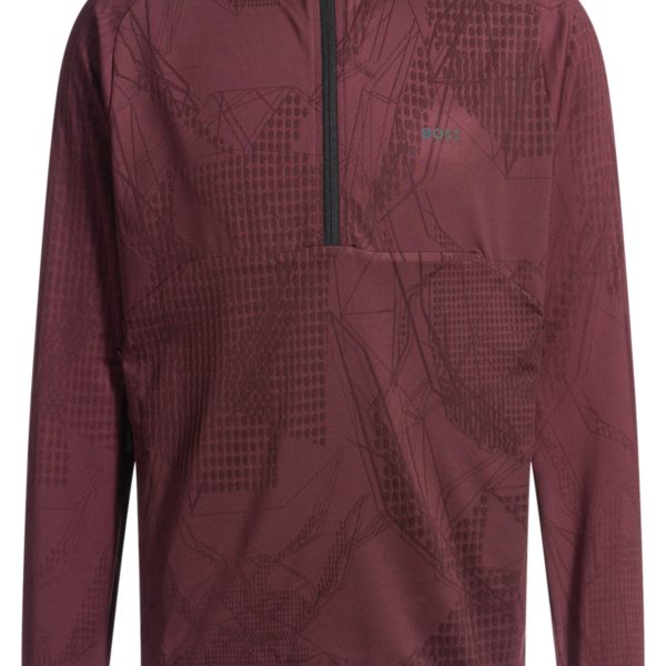 Sweat actif à encolure zippée en tissu stretch à motif jacquard – Hugo Boss