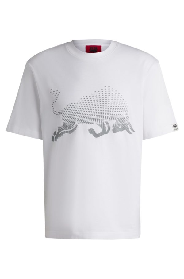 Hugo Boss T-shirt HUGO x RB en jersey de coton à motif taureau en dégradé