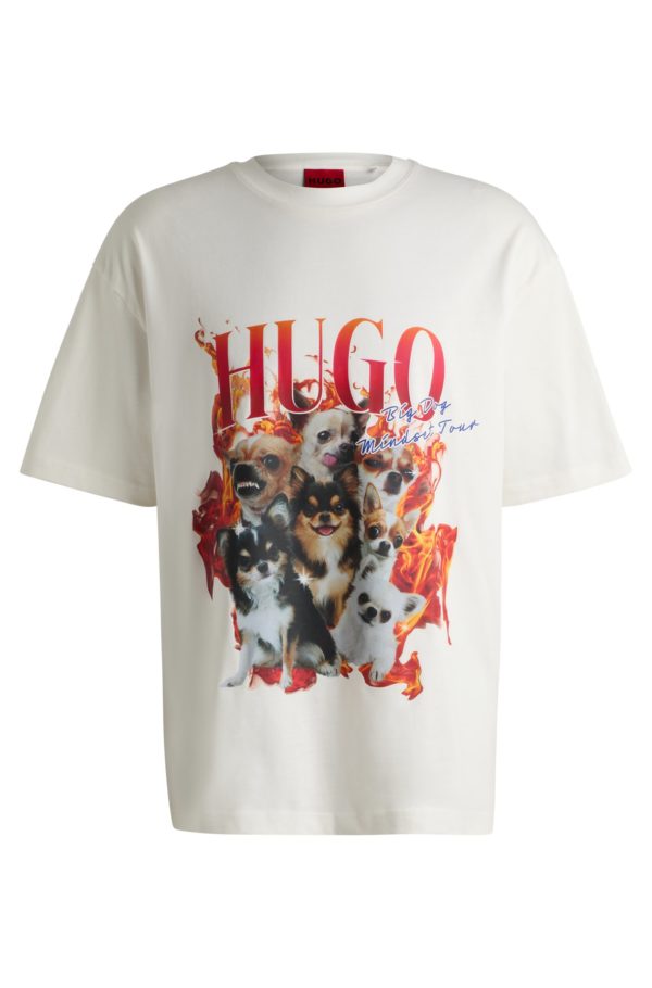 Hugo Boss T-shirt Oversize en coton à motifs chiens