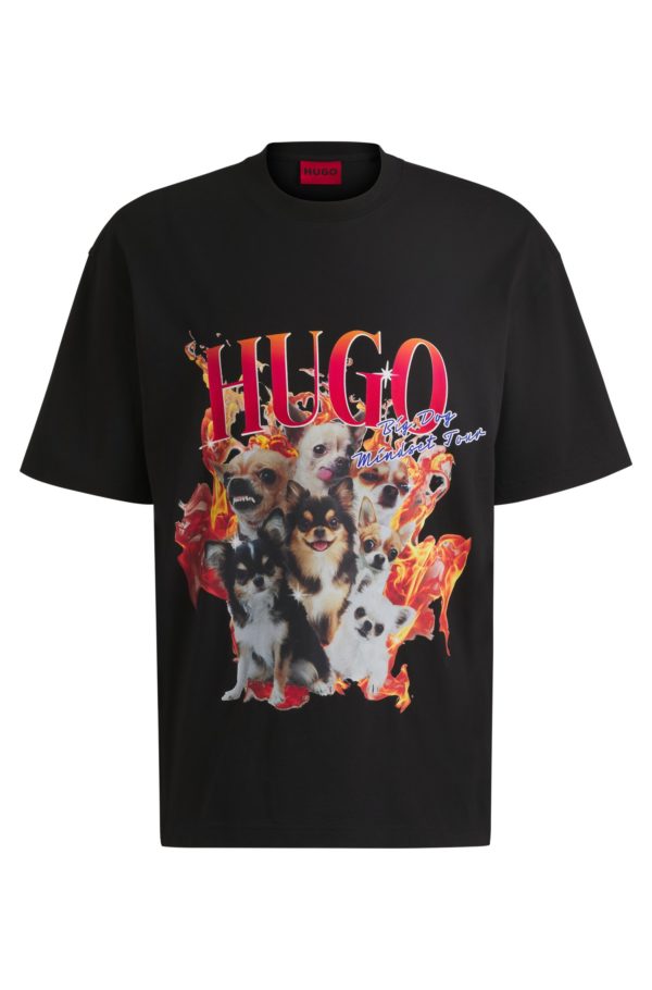 Hugo Boss T-shirt Oversize en coton à motifs chiens