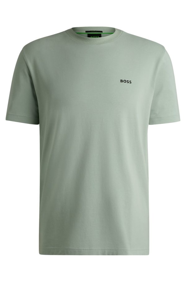Hugo Boss T-shirt Regular en coton stretch avec logo contrastant