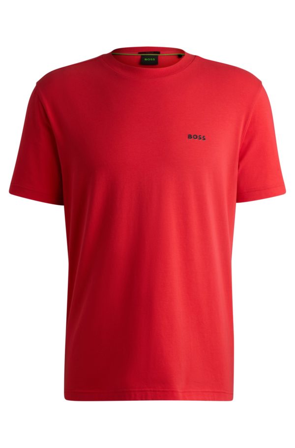 Hugo Boss T-shirt Regular en coton stretch avec logo contrastant