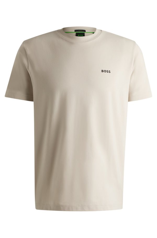 Hugo Boss T-shirt Regular en coton stretch avec logo contrastant