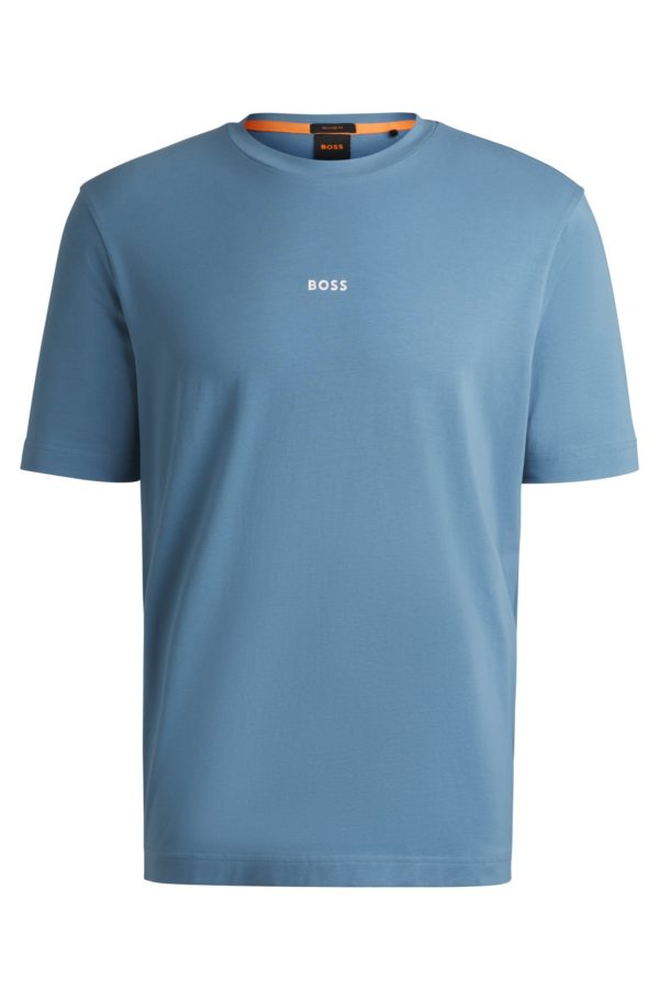 Hugo Boss T-shirt Relaxed en coton stretch à logo imprimé