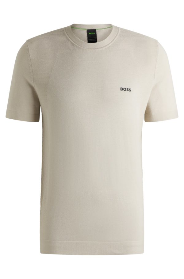 Hugo Boss T-shirt actif en coton mélangé aux structures mélangées