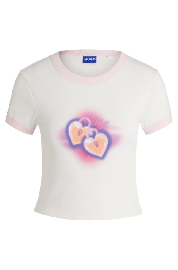 Hugo Boss T-shirt court en coton à imprimé graphique