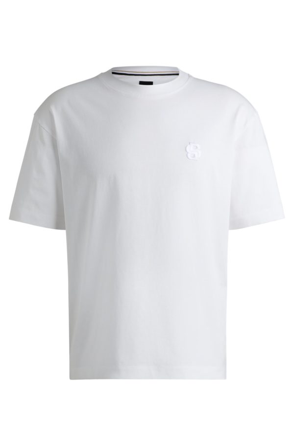 Hugo Boss T-shirt en coton mercerisé avec monogramme Double B