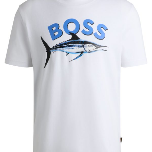 T-shirt en jersey de coton à imprimé photographique – Hugo Boss
