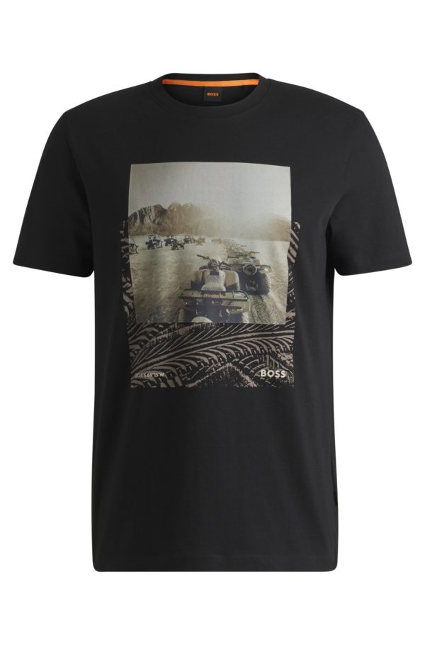 Hugo Boss T-shirt en jersey de coton à imprimé photographique
