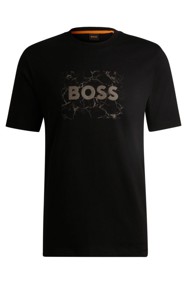 Hugo Boss T-shirt en jersey de coton avec logo artistique