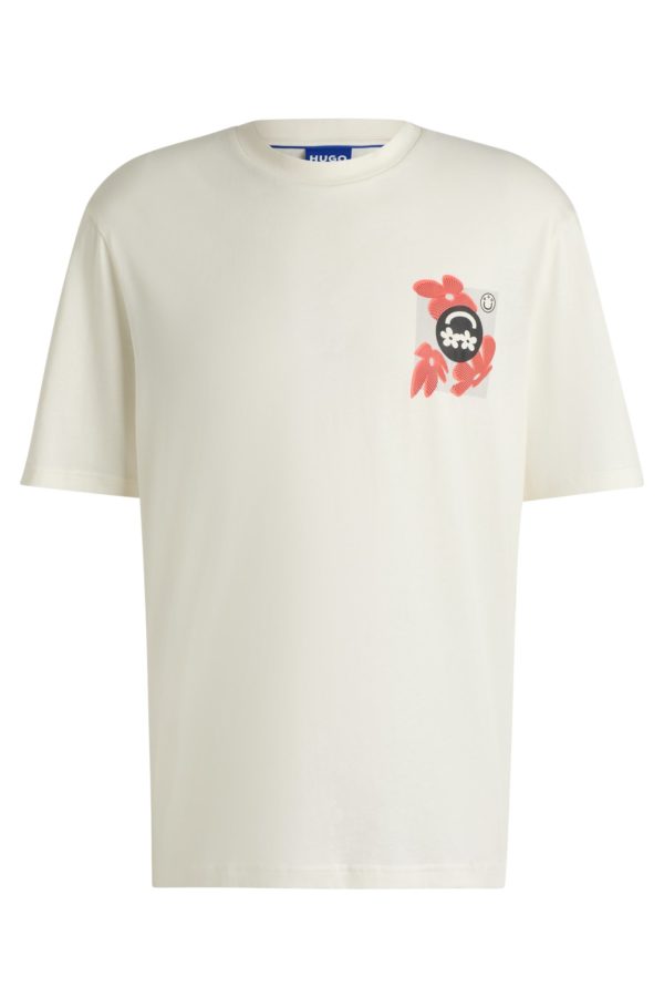 Hugo Boss T-shirt en jersey de coton avec logos imprimés