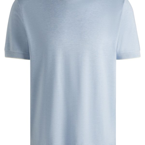 T-shirt en soie et coton à rayures fines – Hugo Boss