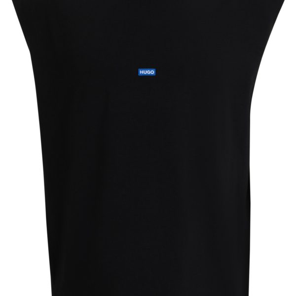Hugo Boss T-shirt en jersey de coton sans manches avec étiquette logotée bleue