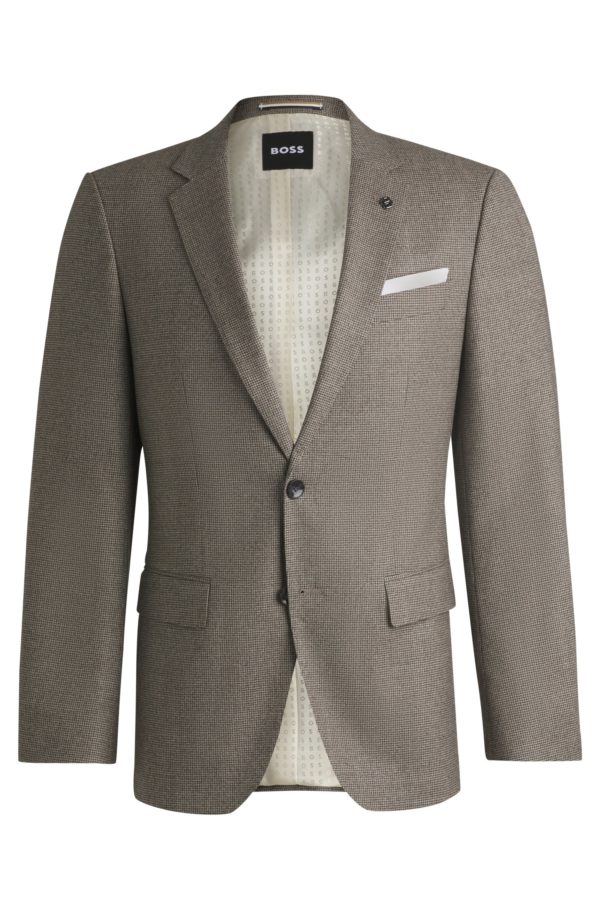 Hugo Boss Veste Slim en laine stretch à micro motif