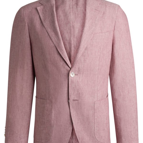 Hugo Boss Veste de costume Slim en lin à micro motif