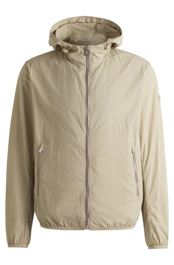 Hugo Boss Veste déperlante en tissu froissé avec capuche ajustable