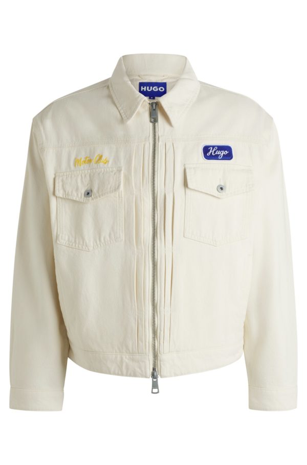 Hugo Boss Veste en twill de coton avec broderie « Motor Club »