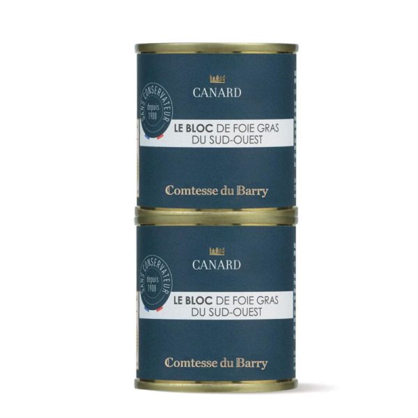 Lot de 2 Blocs de foie gras de canard du Sud-Ouest 100g-Comtesse du Barry