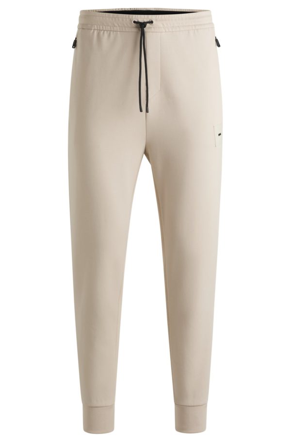 Hugo Boss Bas de survêtement en coton stretch mélangé avec patch logoté