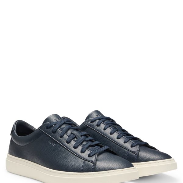 Hugo Boss Baskets en cuir grainé avec semelle en gomme