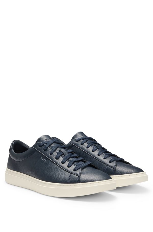 Hugo Boss Baskets en cuir grainé avec semelle en gomme
