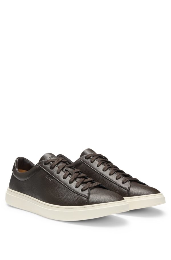 Hugo Boss Baskets en cuir grainé avec semelle en gomme