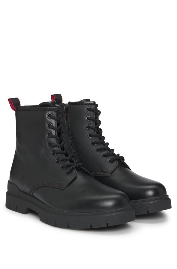 Hugo Boss Bottines en cuir avec logo embossé