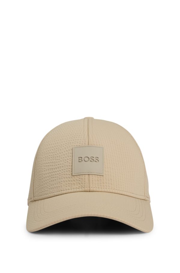 Hugo Boss Casquette en seersucker avec patch logoté