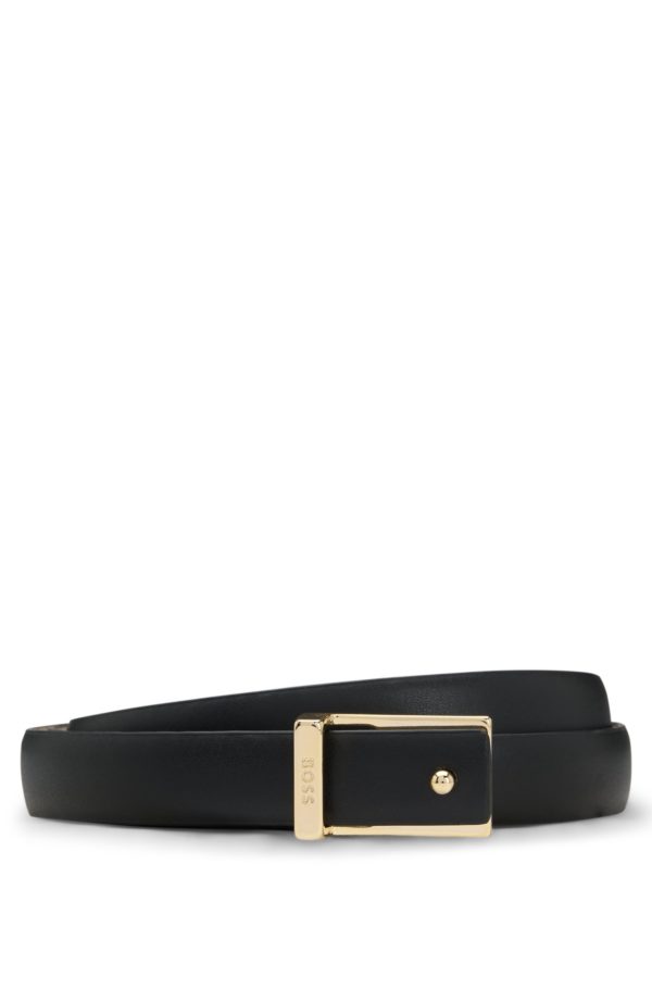 Hugo Boss Ceinture en cuir avec boucle dorée